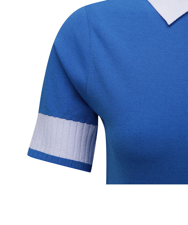 ANEW Golf: Women Back Zipper Point Short Sweater - Blue