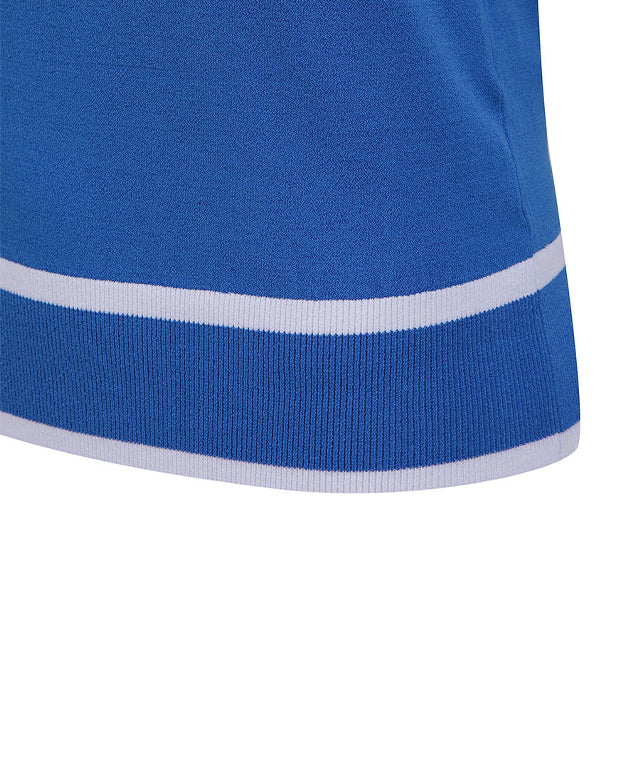 ANEW Golf: Women Back Zipper Point Short Sweater - Blue