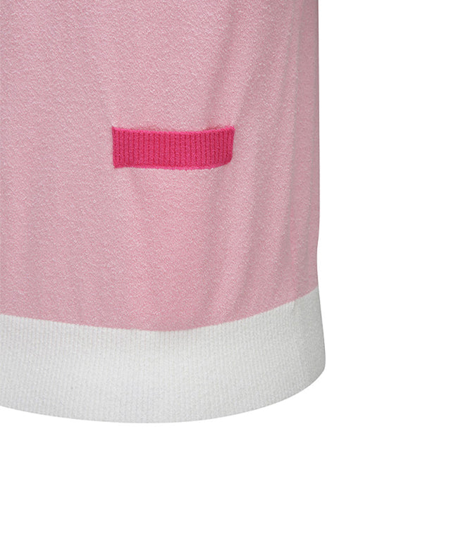 ANEW Golf: Women Chest Big Logo Collar Short Sweater - Light Pink