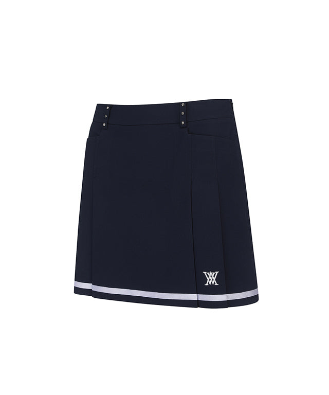 ANEW Golf: Women Half Pleats Under Line Point Skirt - Navy