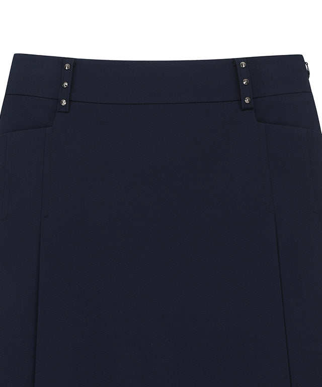 ANEW Golf: Women Half Pleats Under Line Point Skirt - Navy